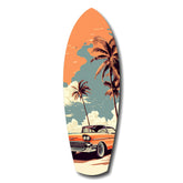 Sunset Ride 60s Vibes Glass Wall Art.